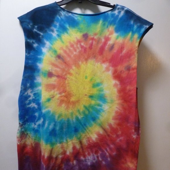 cute - Attention CAT LOVERS - Nice Tie Die Sleeveless Tee size M-L - Picture 7 of 11